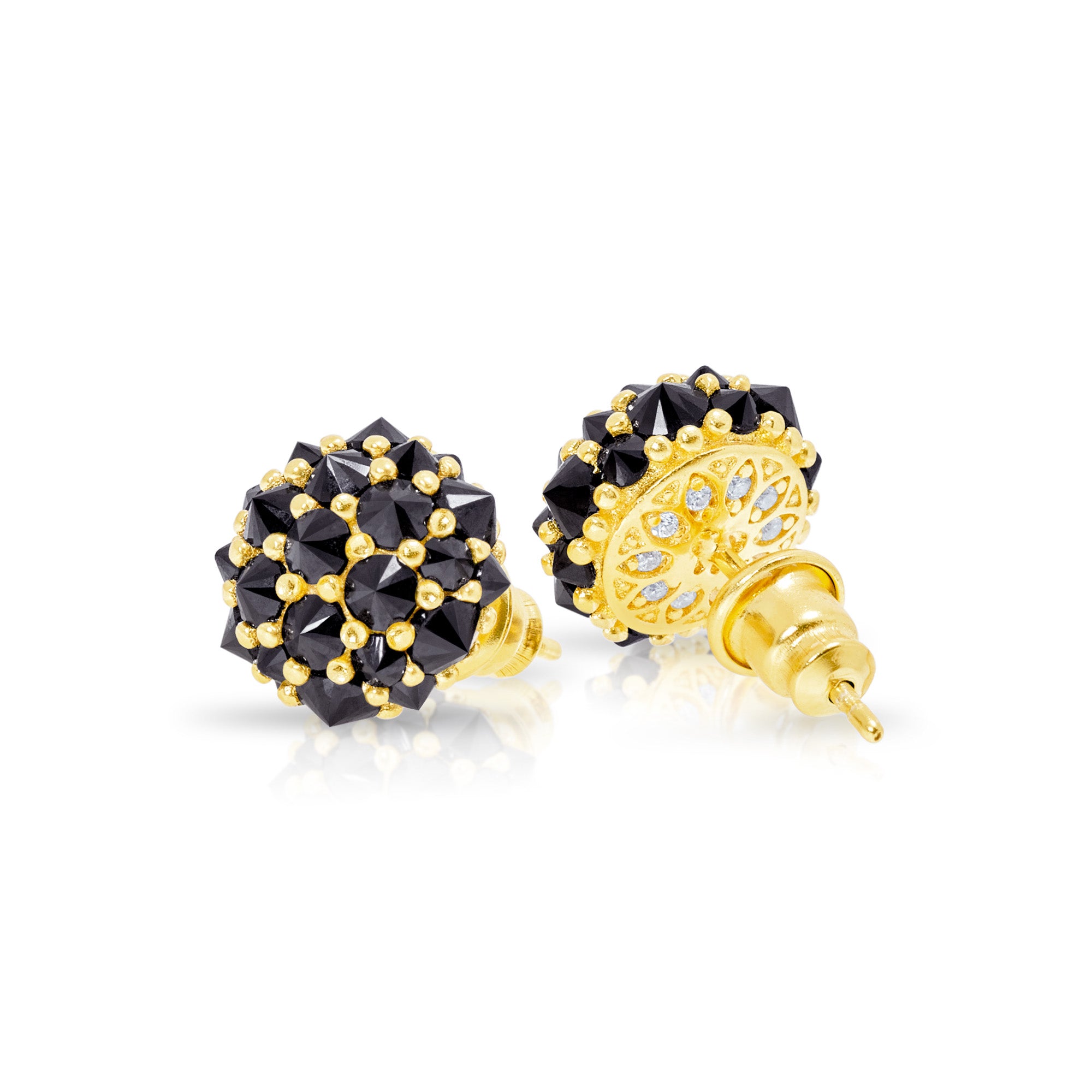 Perfect Bonbon Cocktail Earrings - Black - Gold