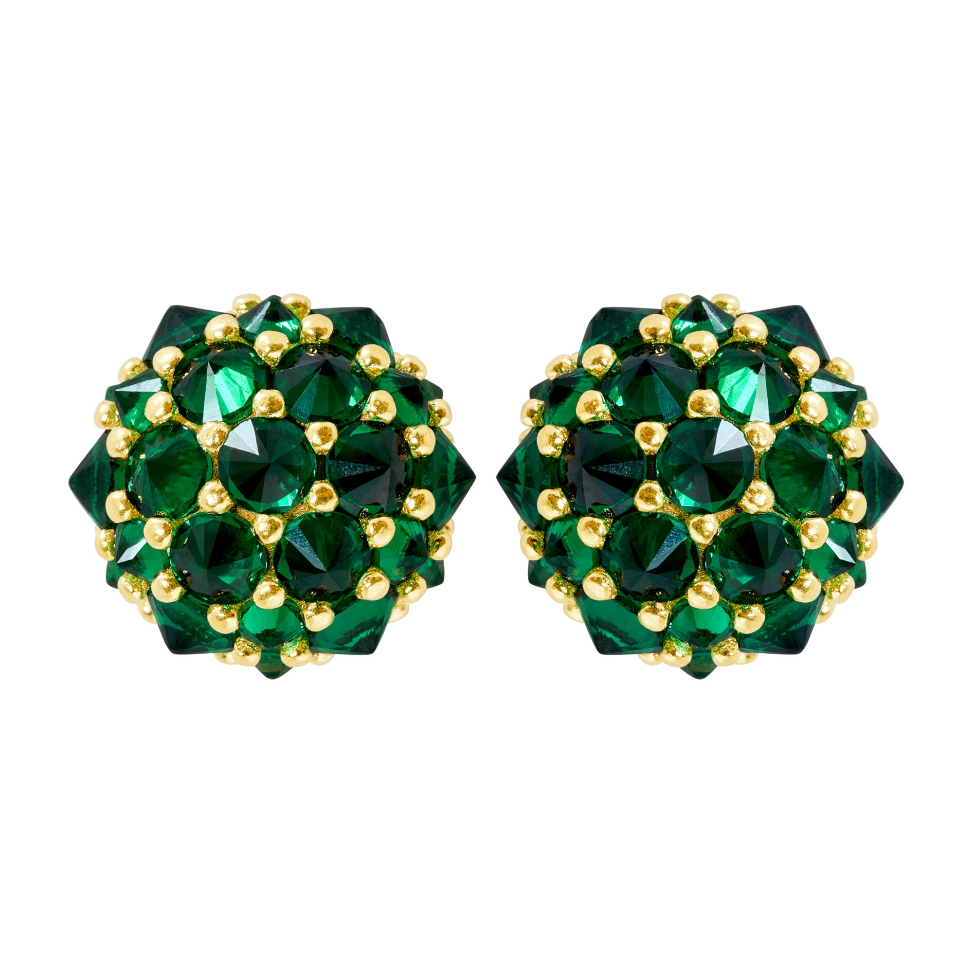 Perfect Bonbon Cocktail Earrings - Dark Green - Gold