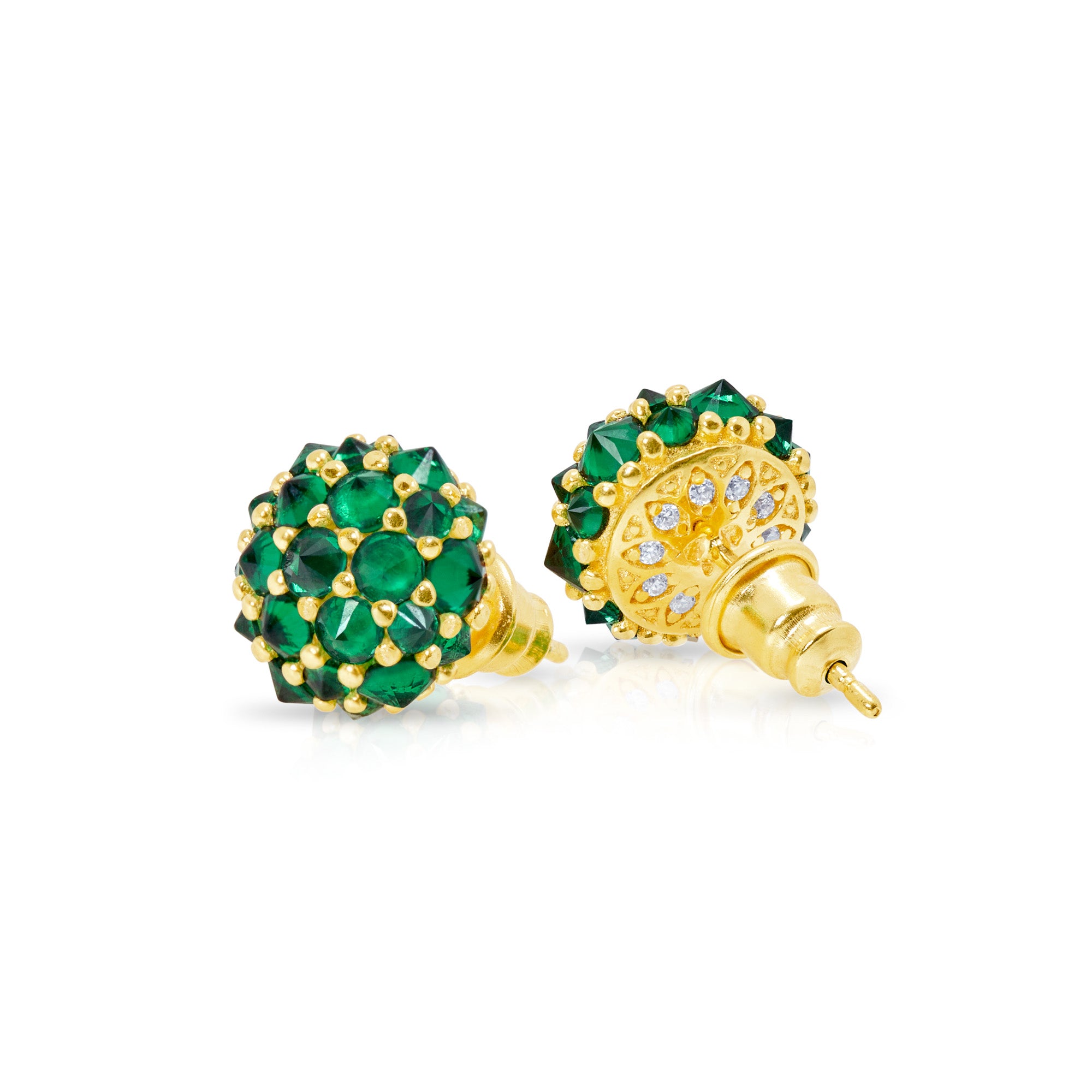 Perfect Bonbon Cocktail Earrings - Dark Green - Gold