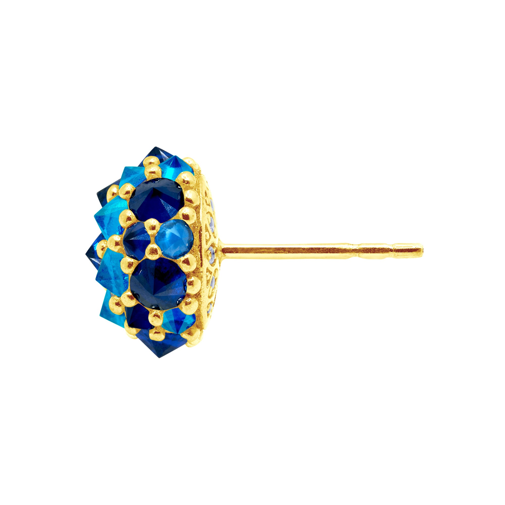 Perfect Bonbon Cocktail Earrings - Dark Blue - Light Blue - Gold