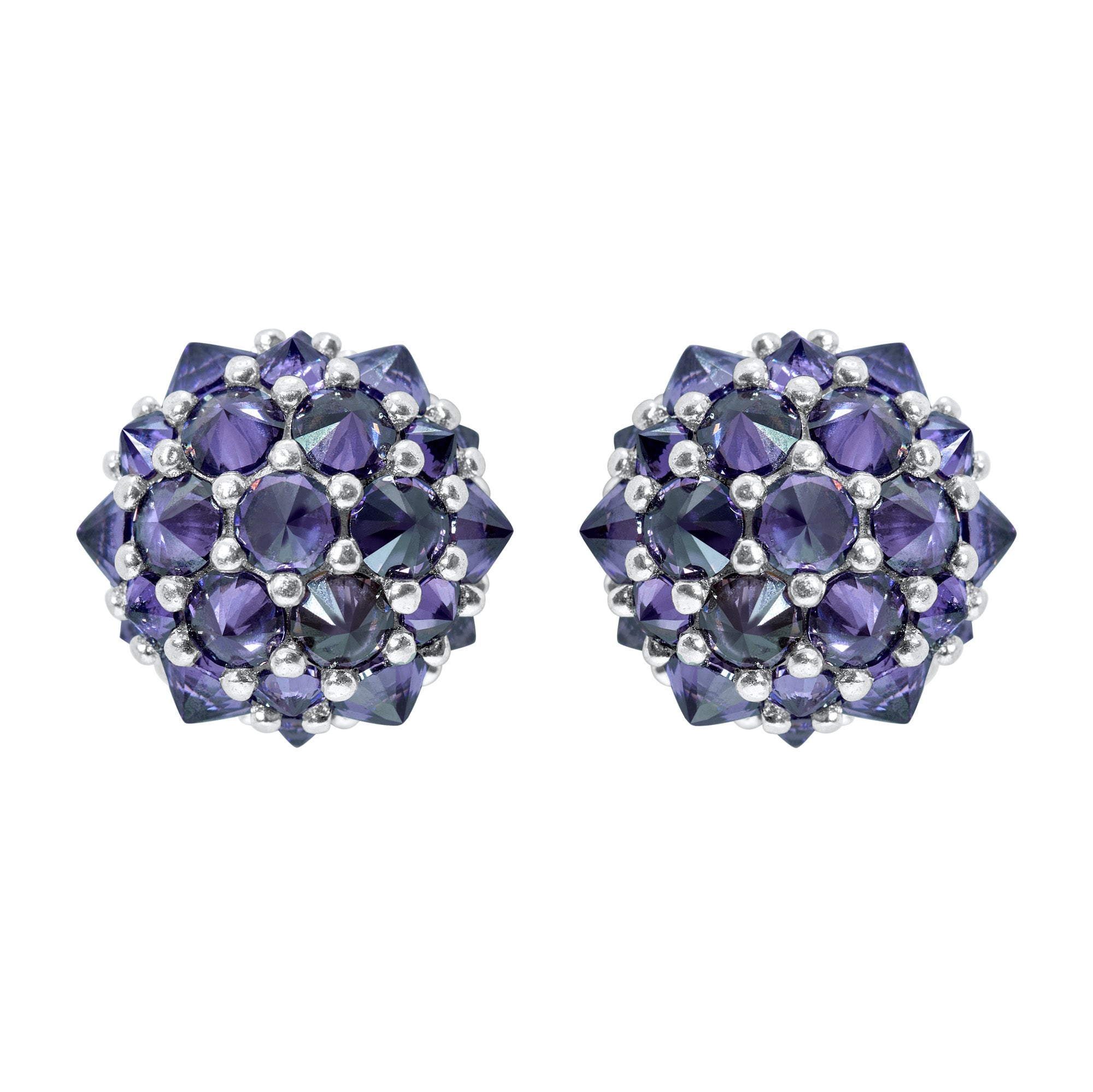 Perfect Bonbon Cocktail Earrings - Purple - Silver