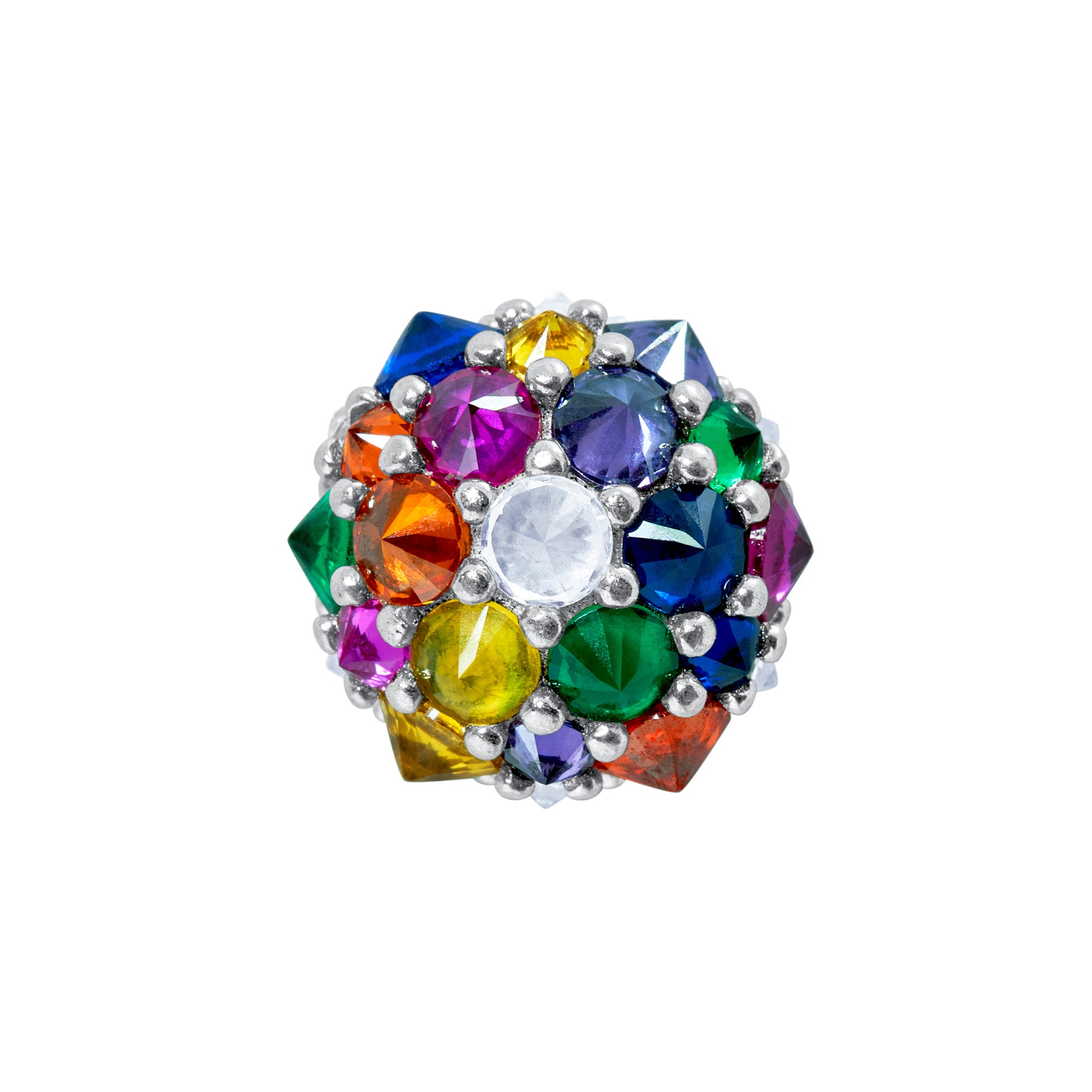 Perfect Bonbon Cocktail Earrings - Rainbow - Silver