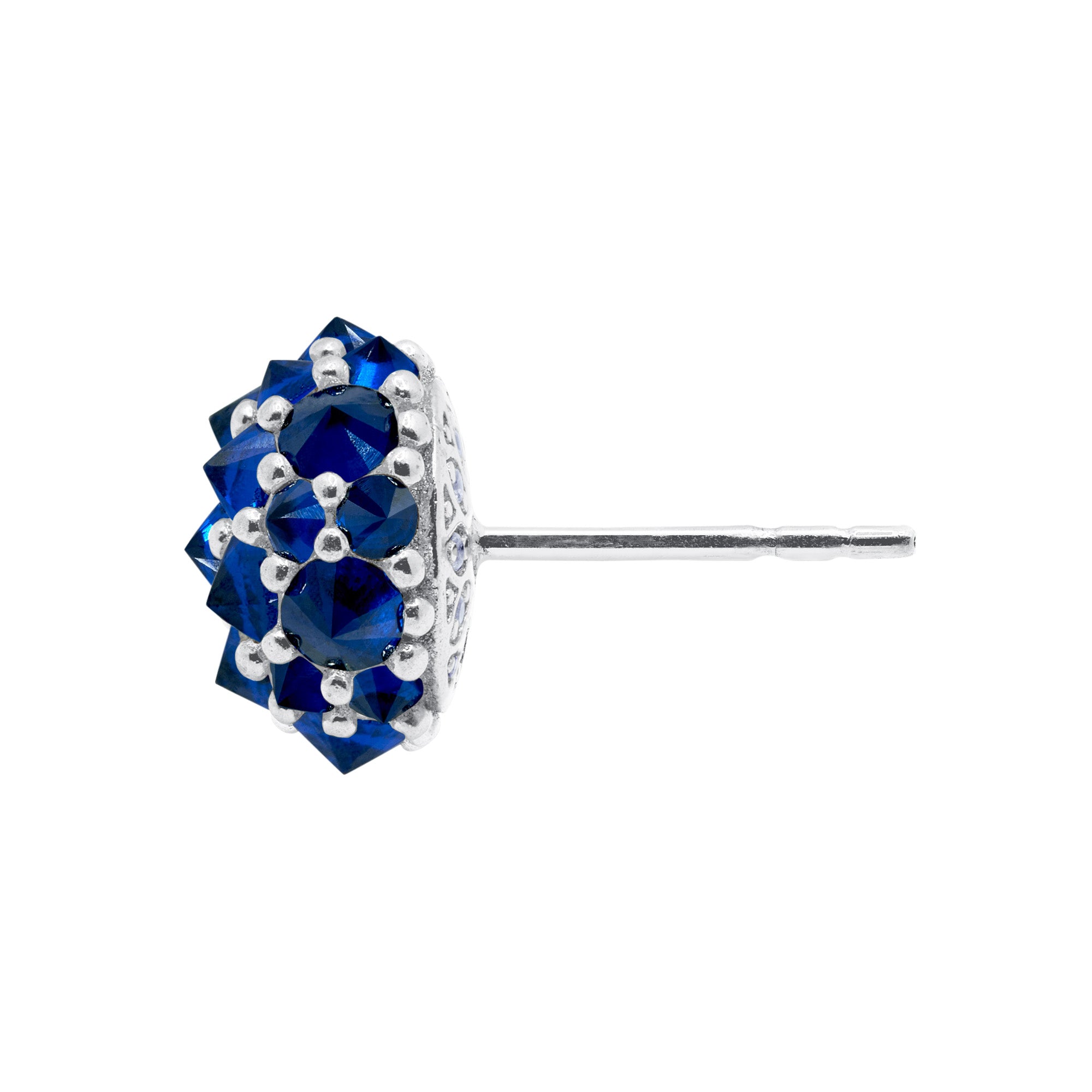Perfect Bonbon Cocktail Earrings - Dark Blue - Silver