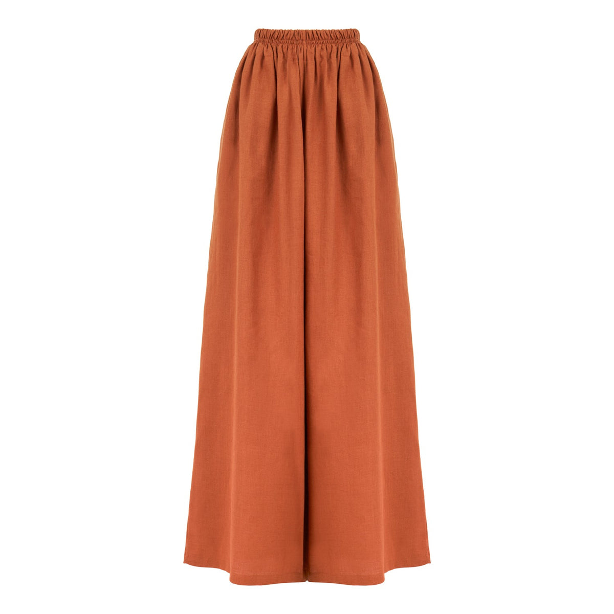 Marrakesh Loose Fit Elastic Waist Long Pants - Brick