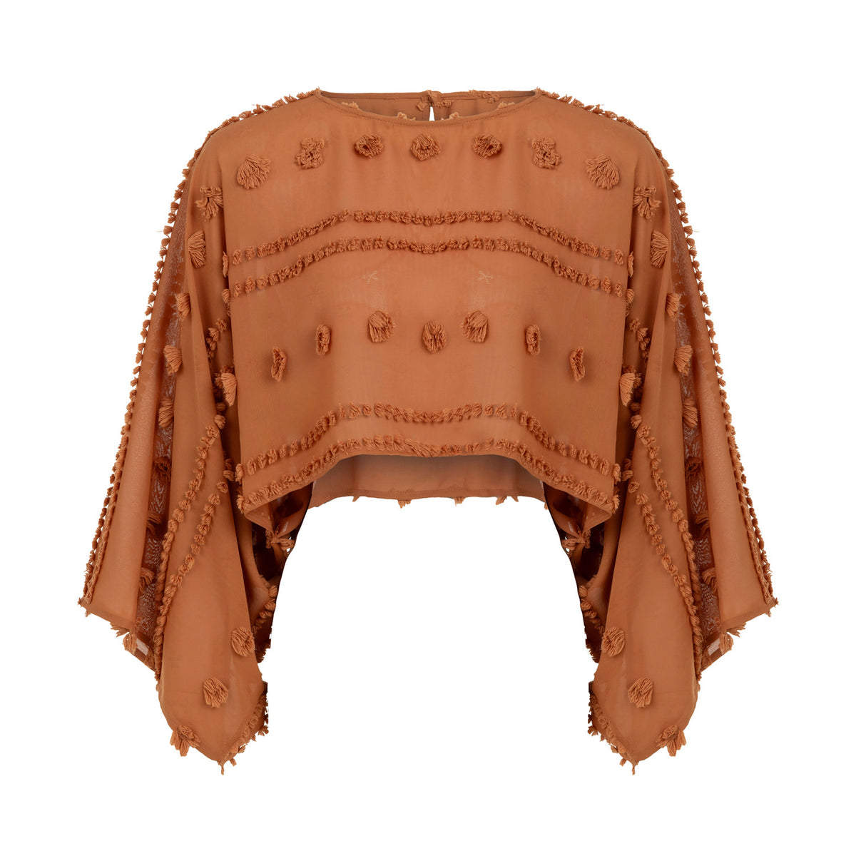 Capri Loose Fit Long Sleeve Blouse-Brick
