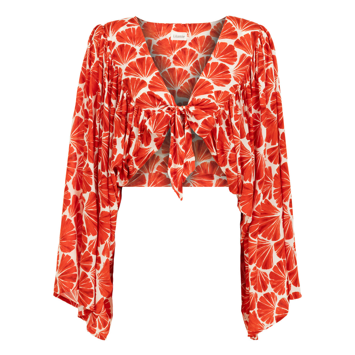 Bali Long Sleeve Bustier Top - Red