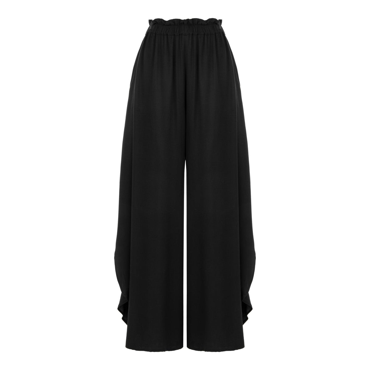 Soho Loose Fit Elastic Waist Long Pants - Black