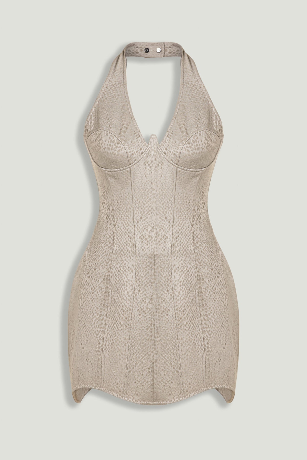 Snake-Print Boned Mini Corset Dress
