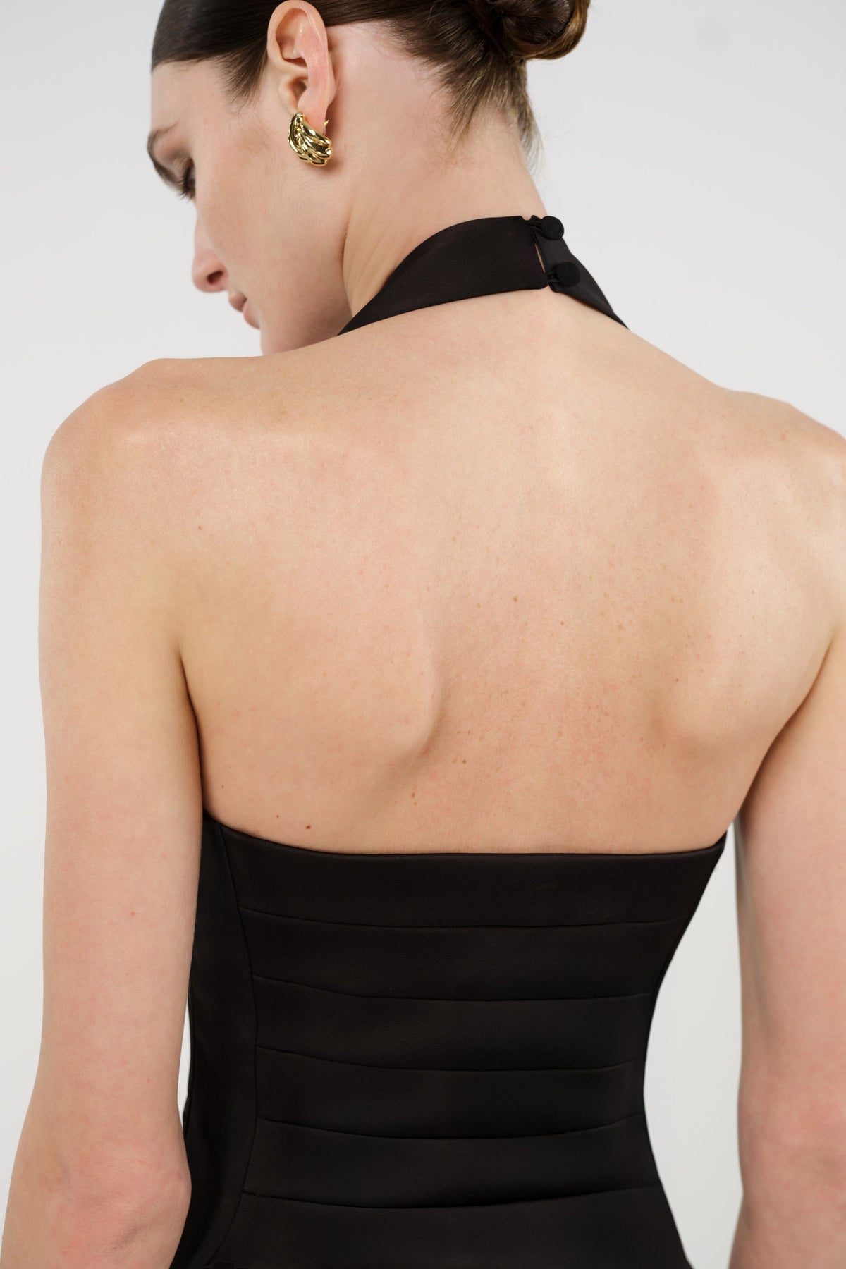 Pleated Detail Embellished Mini Dress