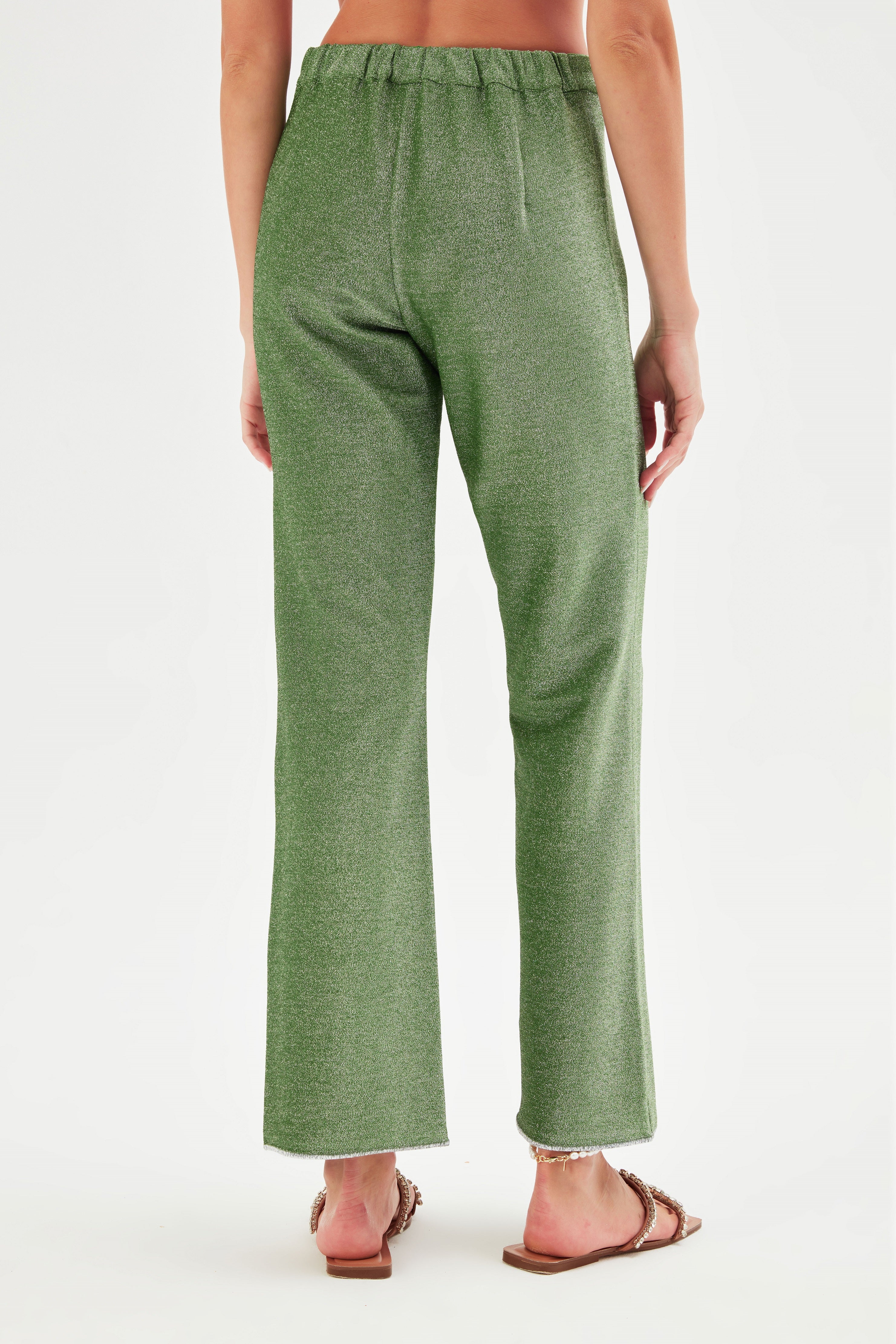 Roda Glitter High-Waist Trousers - Green