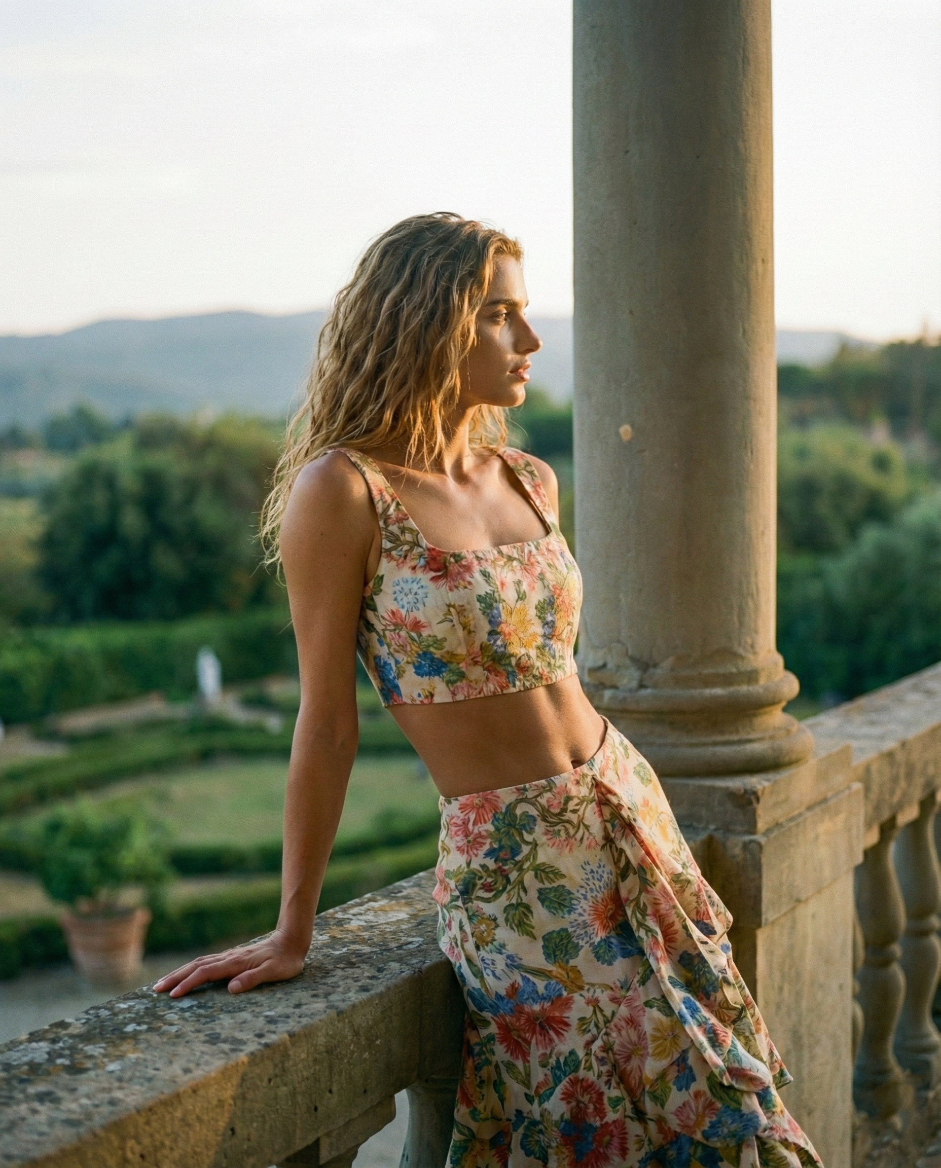 Persephone Linen Corset-Style Crop Top