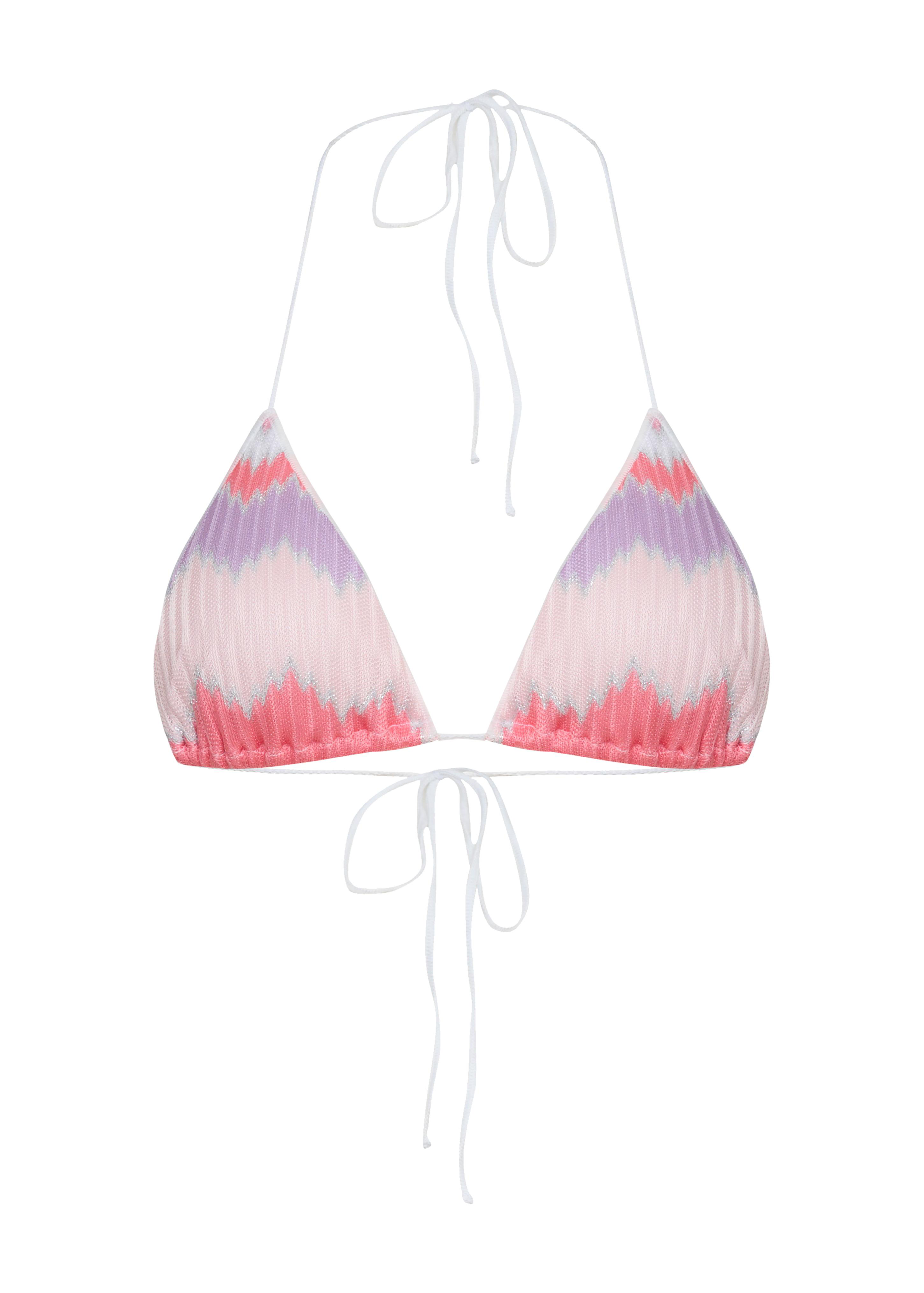 Avila Triangle Knit Bikini Top Zigzag Metallic Soleia