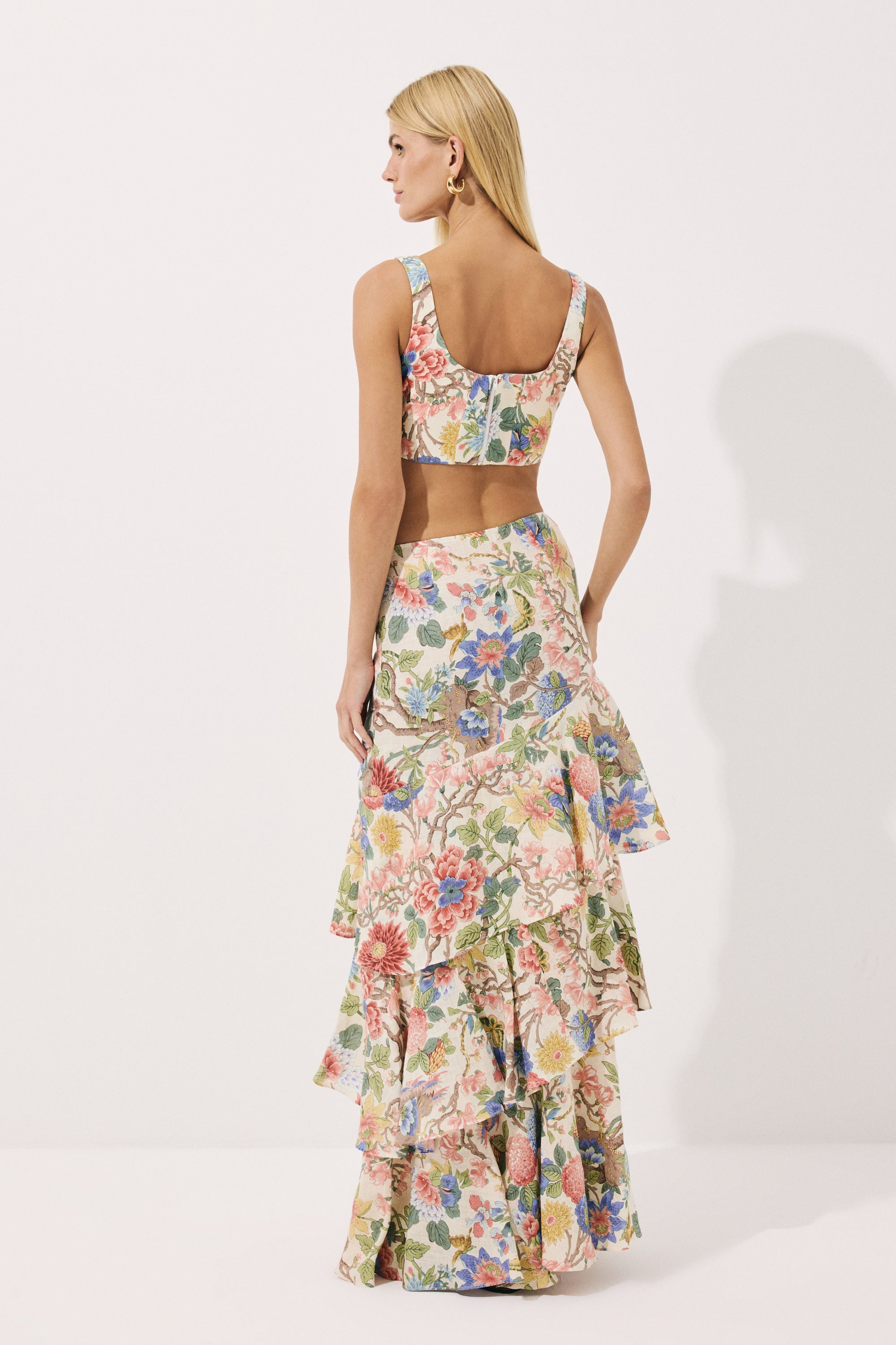 Persephone Linen Corset-Style Crop Top