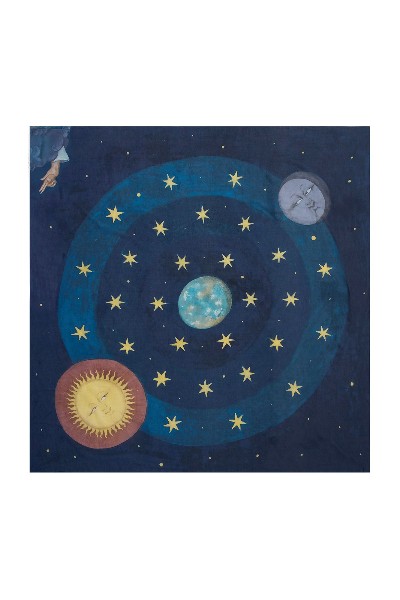 Printed Silk-Cotton Voile Pareo In Galaxia