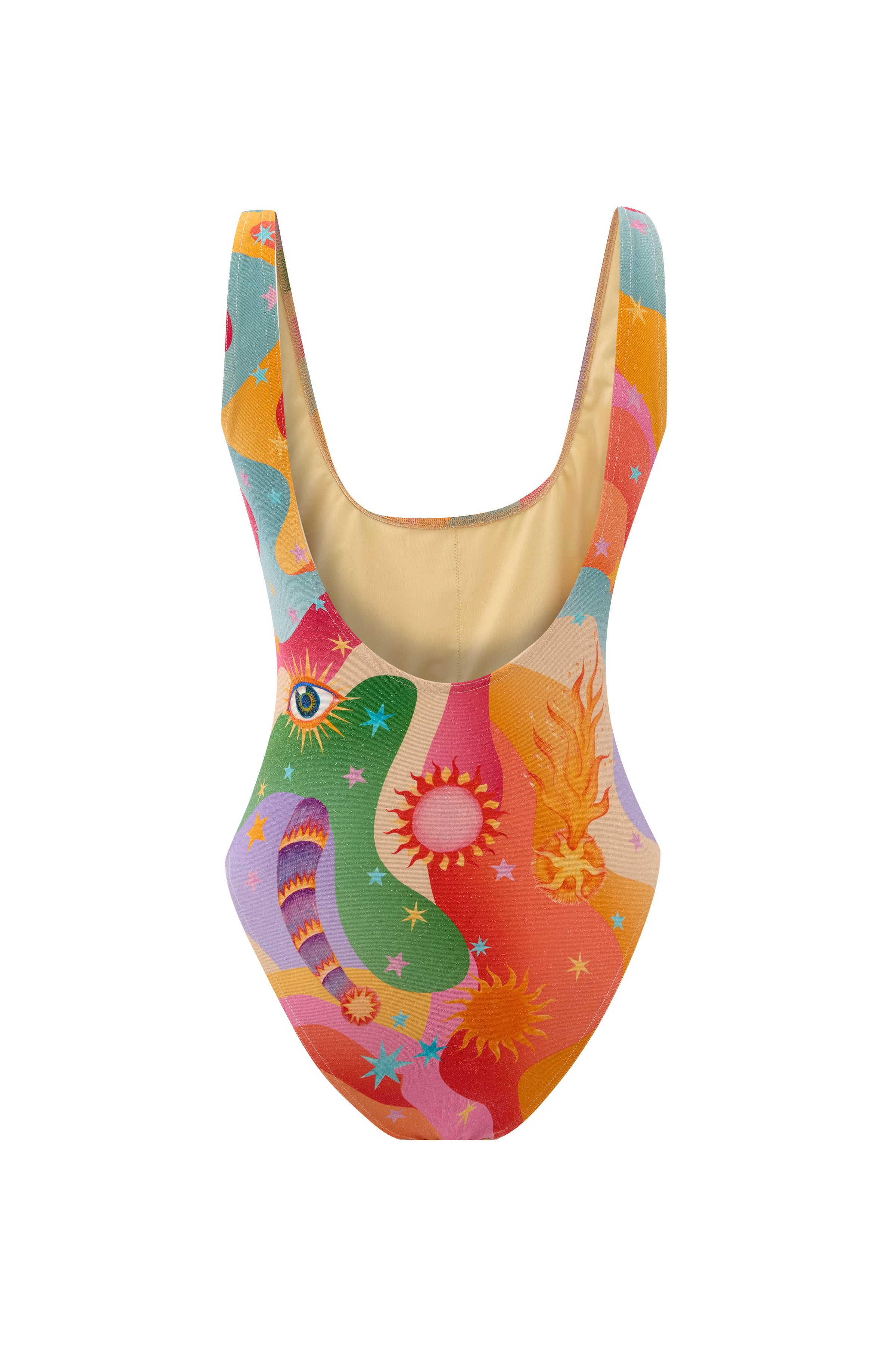 Celestia Shimmering Metallic Printed Swimsuit