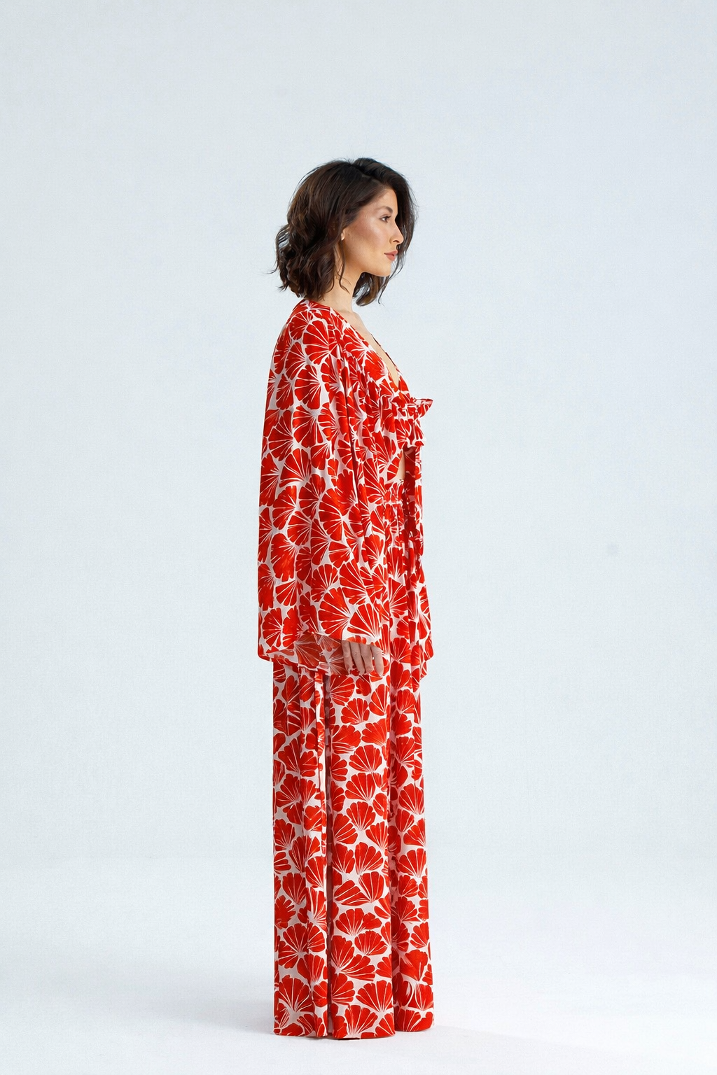 Bali Long Sleeve Bustier Top - Red