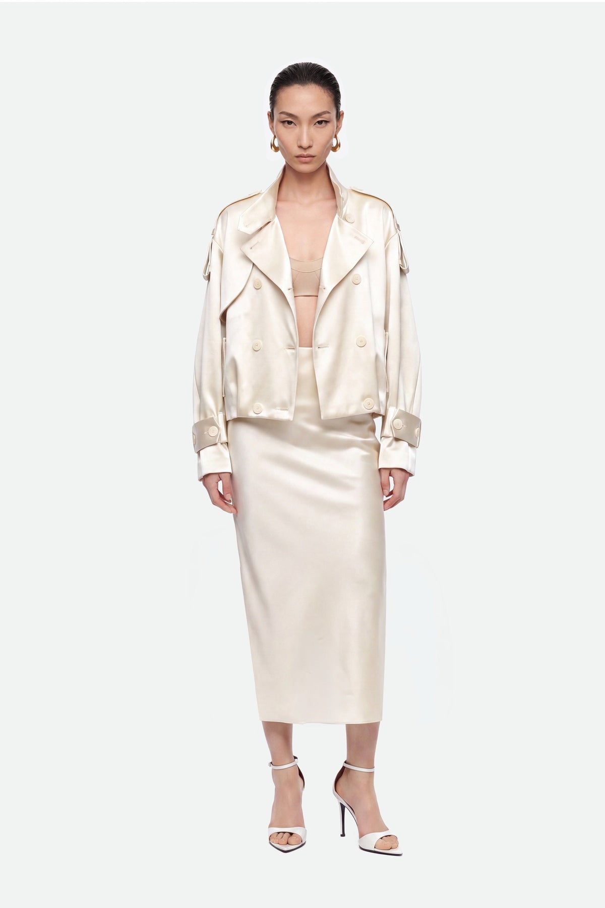 Pleat Detail Pencil Skirt