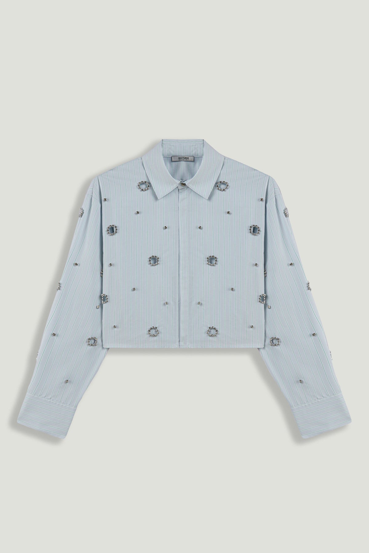 Stone Detail Crop Shirt