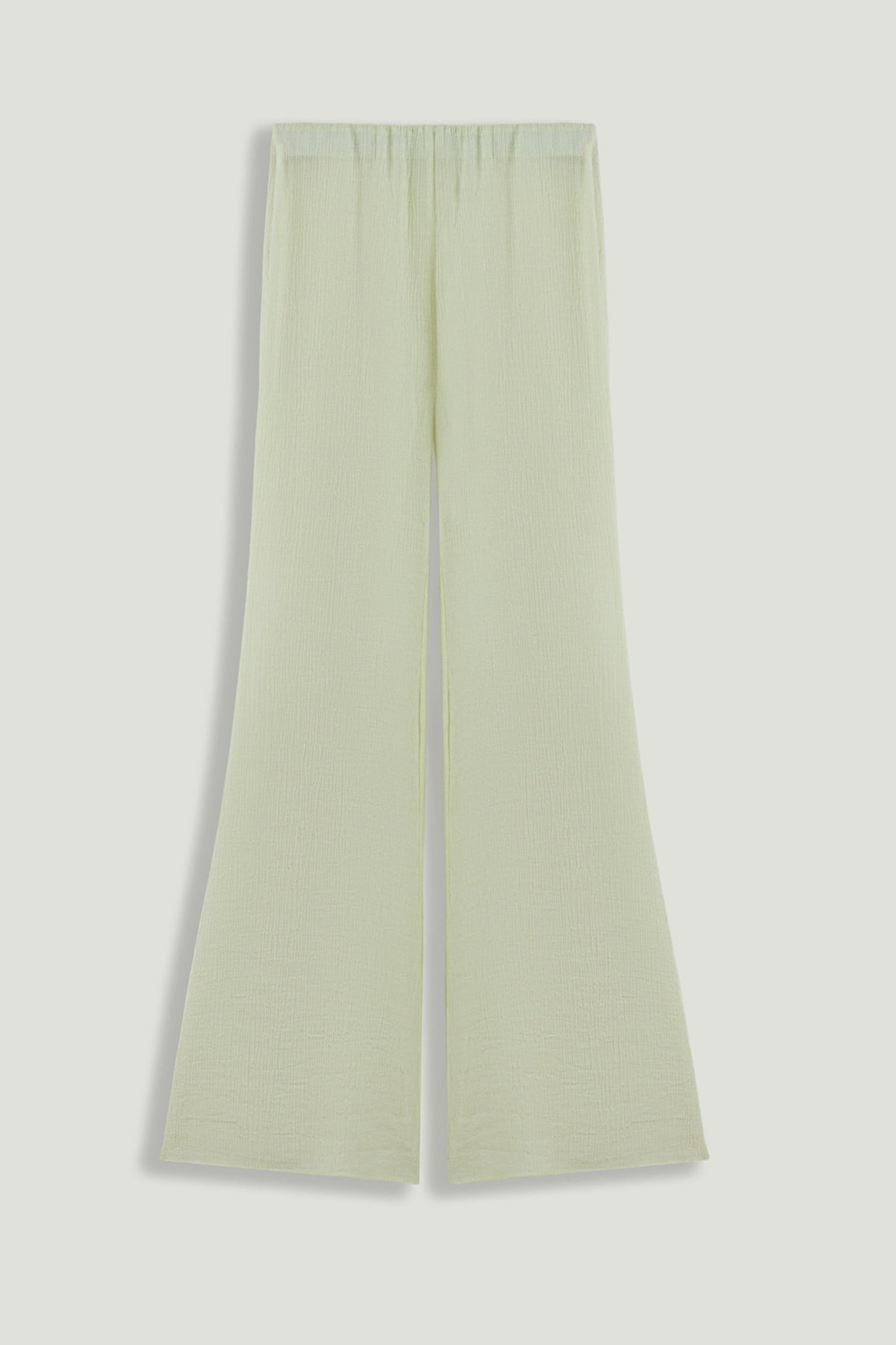 High-Waist Flare Trousers - Light Yellow