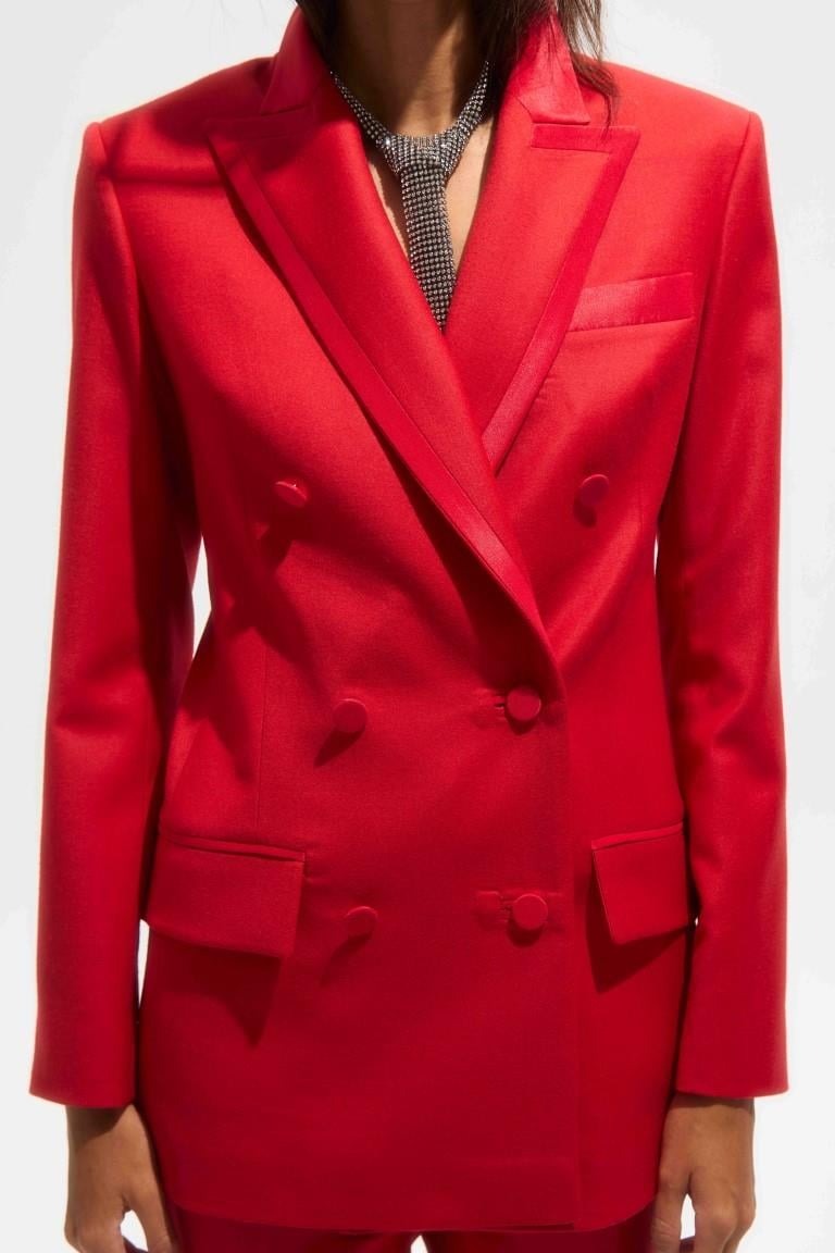 The Tuxedo Jacket - Scarlet