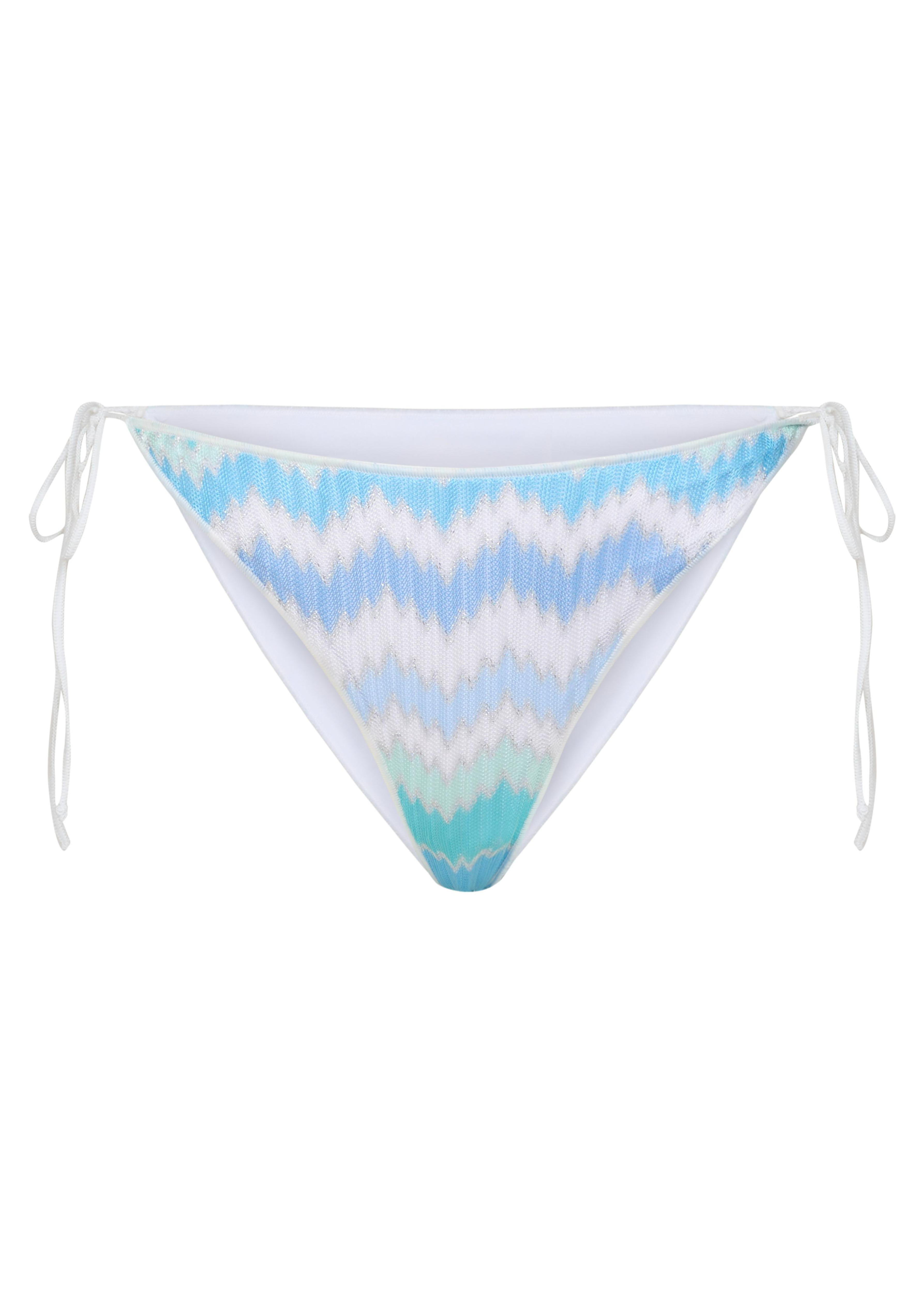 Tina Tie Side Knit Bikini Bottom Zigzag Metallic Almara