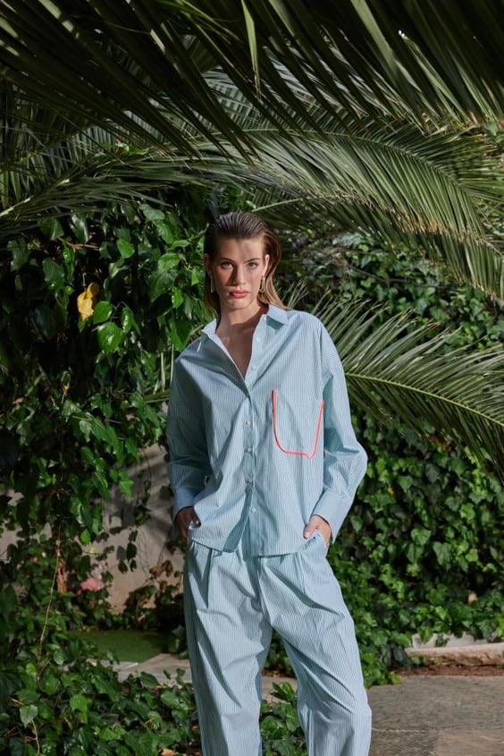 The Beach Cut Out Suit Shirt - Green