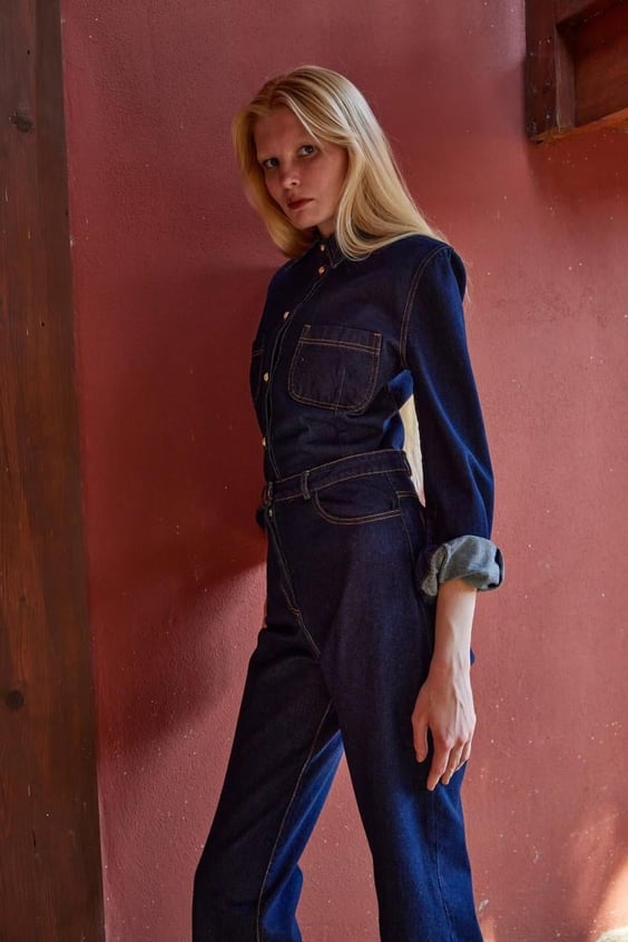 The Feminine Denim Shirt - Dark Blue